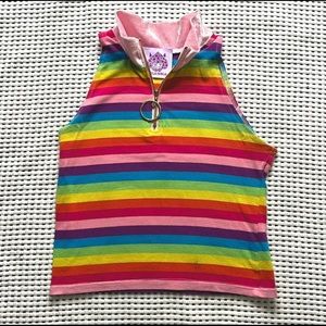 Mola Mola - Rainbow Velvet Turtleneck Tank Top